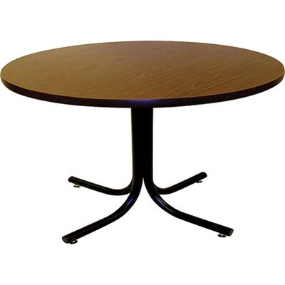 MLP Cafeteria/BreakroomTable; 36 Round Walnut Top, Black Frame