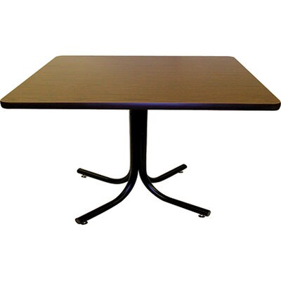 MLP Cafeteria/BreakroomTable; 36 Square Walnut Top, Black Base