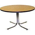 MLP Cafeteria/Breakroom Tables; 36 Round Oak Top, Chrome Base