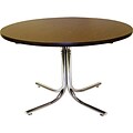 MLP Cafeteria/BreakroomTable; 36 Round Walnut Top, Chrome Base
