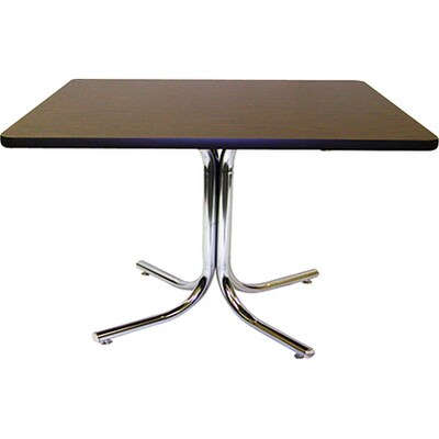 MLP Cafeteria/BreakroomTable; 36 Square Walnut Top, Chrome Base