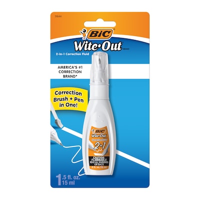 BIC Wite-Out 2-in-1 Correction Fluid, 15 ml., White (WOPFP11)