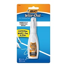 BIC Wite-Out 2-in-1 Correction Fluid, 15 ml., White (WOPFP11)
