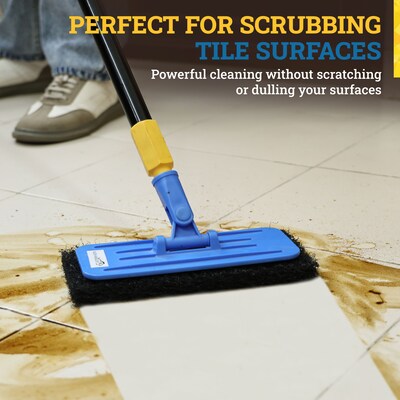 BISON LIFE Heavy Duty Surface Cleaning Scouring Pads, Black, 40 Pads/Pack (BPKH-HSCP-BK-40)