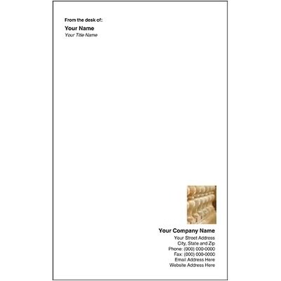 Custom Printed Medical Arts Press® Full-Color Memo Pads; Legal, Marble Rail