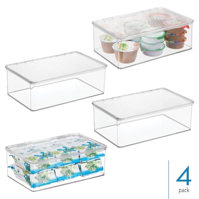 iDESIGN Hinged-Lid Organizers, Clear, 4/Set (27813M4)