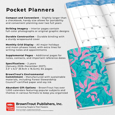 2026-2027 BrownTrout Ariel Collection 3.5" x 6.5" Monthly Planner (9798330702121)