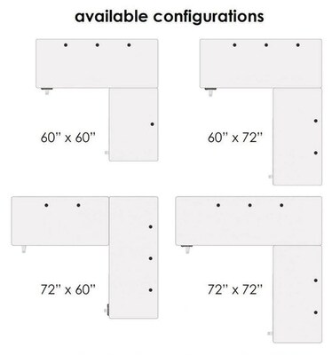 VersaDesk PowerLift 72"W Electric L-Shaped Adjustable Standing Desk, White/Black (PLLSD7272-BW-APP)