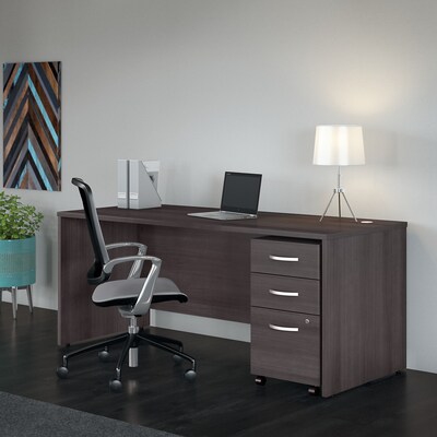 Bush Business Furniture Studio C 72"W Office Desk with Mobile File Cabinet, Storm Gray (STC013SG)
