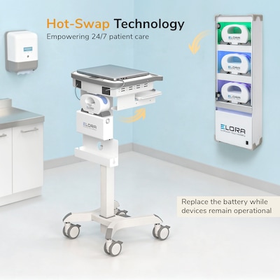 Mount-It! Elora 3-Battery Wall Charging Cabinet for MedHub Cart Batteries with Smart LED Indicators and UV Technology (MI-16059)