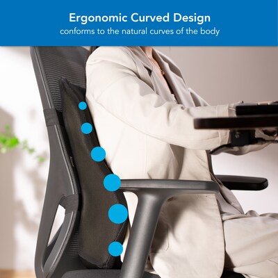 Mount-It! Ergo Collection Memory Foam Full-Back Cushion, Black (MI-1106)