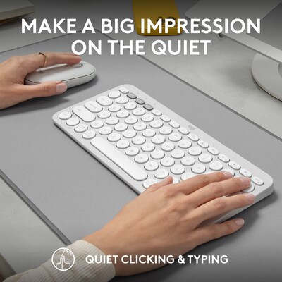 Logitech Pebble 2 Wireless Keyboard and Optical Mouse Combo, Tonal White (920-012198)