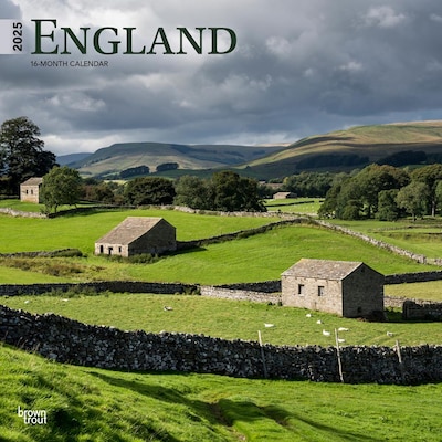 2025 BrownTrout England 12 x 12 Monthly Square Wall Calendar (9781975476953)