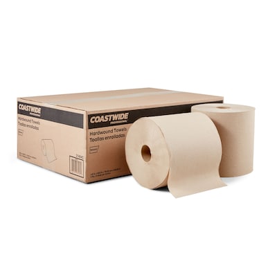 Coastwide Professional™ Recycled Hardwound Paper Towels, 1-Ply, 800 ft./Roll, 6 Rolls/Carton (CW2018