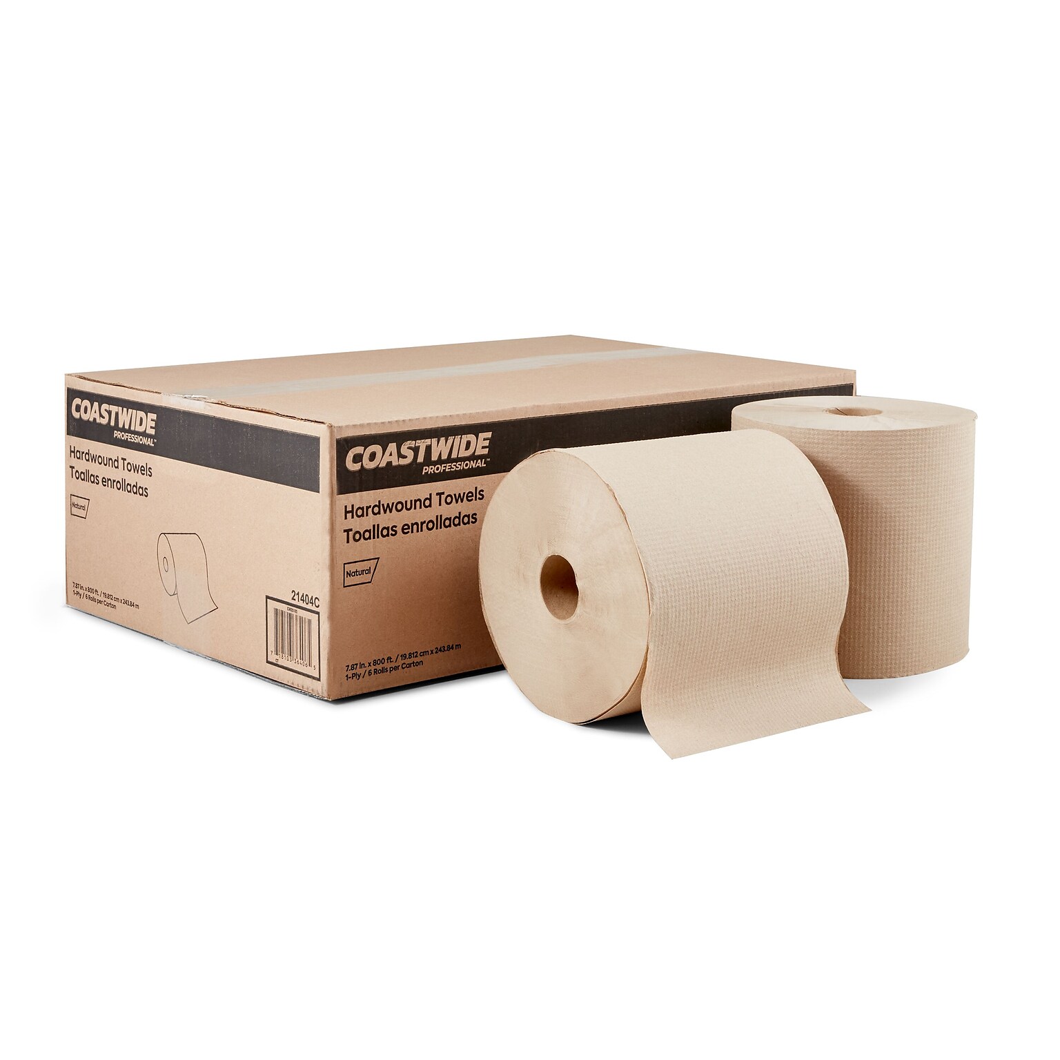 Coastwide Professional™ Recycled Hardwound Paper Towels, 1-Ply, 800 ft./Roll, 6 Rolls/Carton (CW20181)