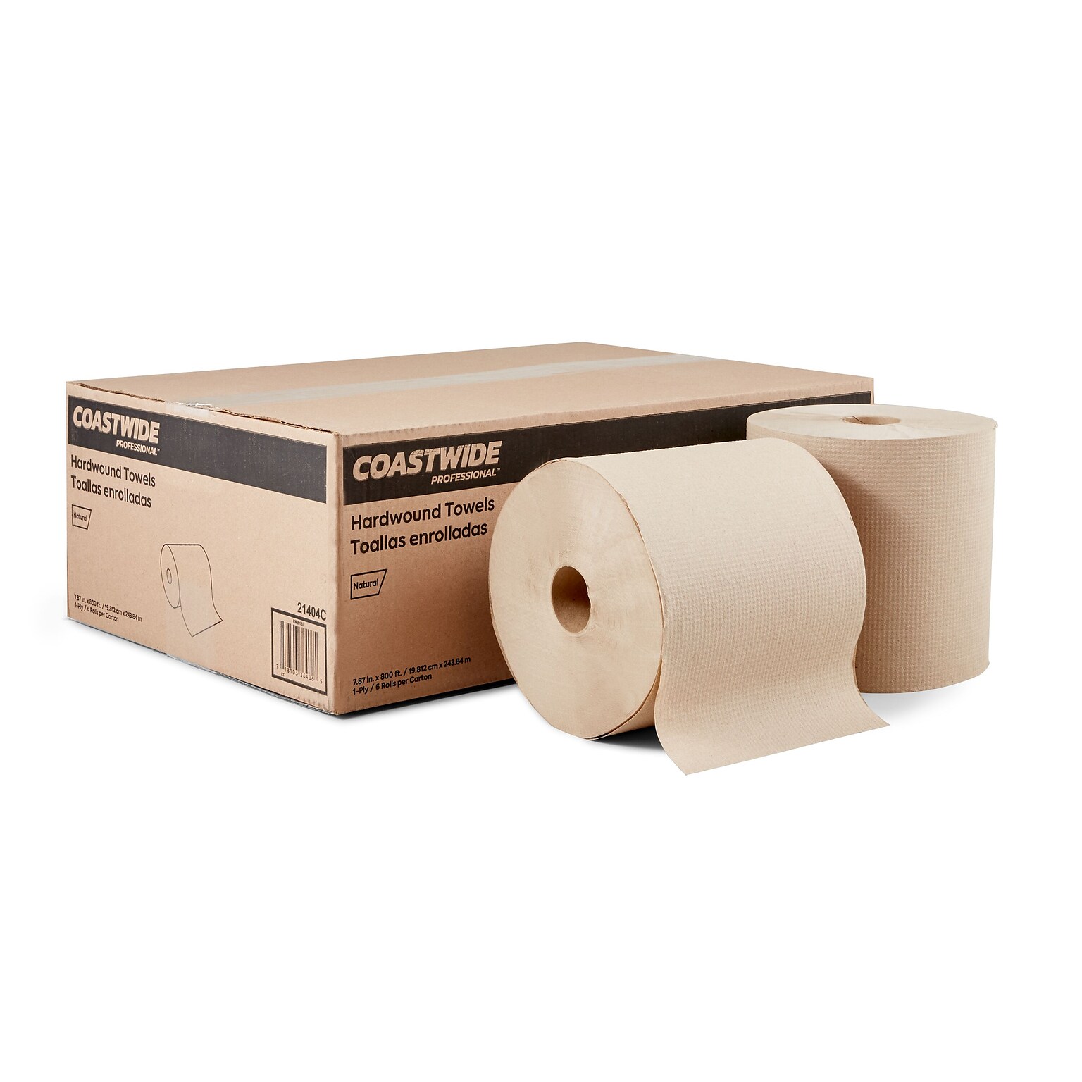 Coastwide Professional™ Recycled Hardwound Paper Towels, 1-Ply, 800 ft./Roll, 6 Rolls/Carton (CW20181)