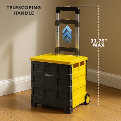 Mount-It! Mobile Utility Cart, Yellow/Black (MI-905)
