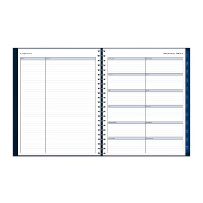 2026 Blue Sky Passages 8.5" x 11" Calendar Year Weekly & Monthly Planner, Faux Leather Cover, Navy (148658-26)