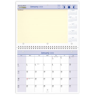 2026 AT-A-GLANCE QuickNotes 11 x 8 Monthly Wall Calendar (PM50-28-26)