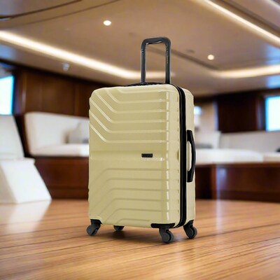 InUSA Aurum 25.98 Hardside Suitcase, 4-Wheeled Spinner, TSA Checkpoint Friendly, Champagne (IUAUR00M-CHA)