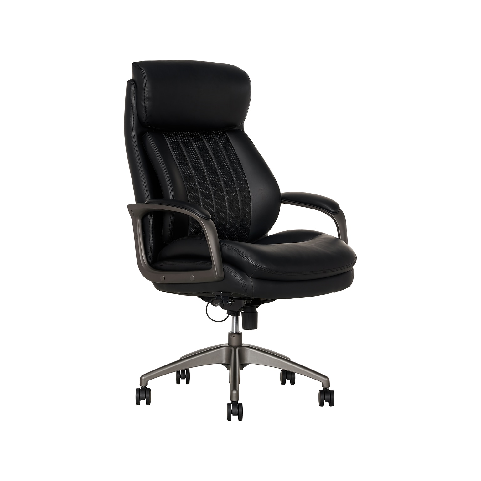 La-Z-Boy Nova Ergonomic Polyurethane Swivel Executive Chair, Black (52372-BLK)