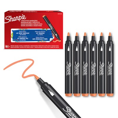 Sharpie Creative Wet Erase Markers, Bullet Tip, Orange, 6/Pack (2218122)