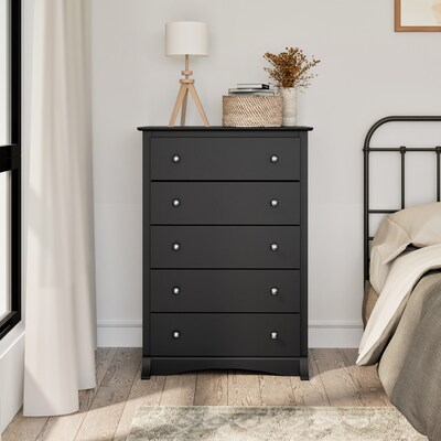 Prepac 44.75" Sonoma 5 Drawer Chest, Black (BDC-3345-K)