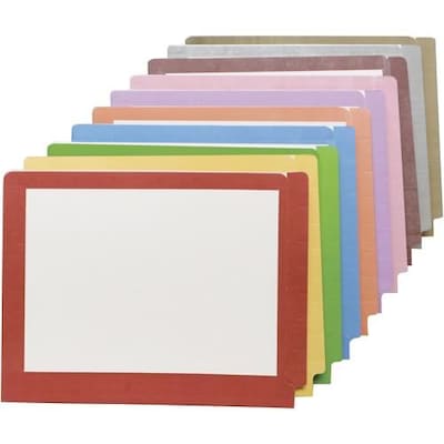 End-Tab Colored Border File Folders; Positions 1 and 3 Fasteners, 50/Box