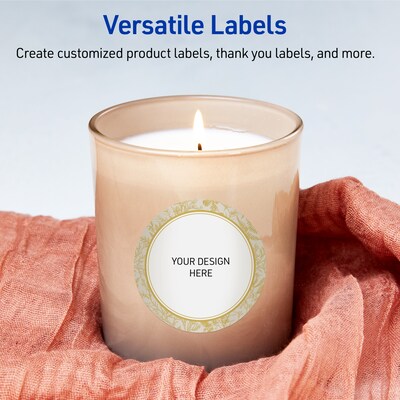 Avery Round Laser/Inkjet Multipurpose Labels, 3" Dia., White, 60/Pack (19479371065)