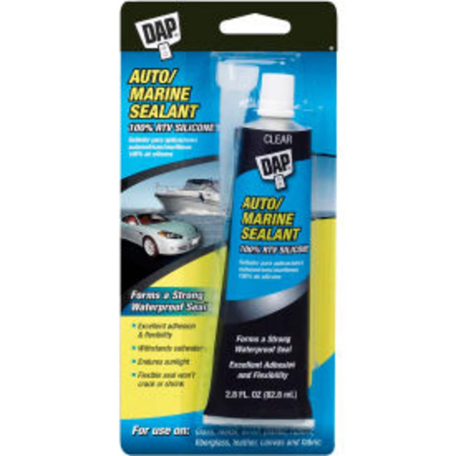 Dap Auto/Marine 100 RTV Silicone Rubber Sealant, 2.8 oz., Clear, 6/Pack (7079800756)