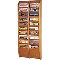 Wooden Mallet Solid Oak Literature Rack; 20 Magazine Pockets