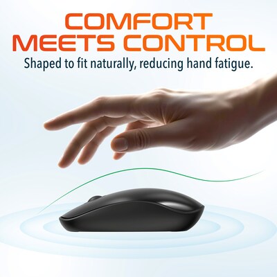Delton S15 Wireless Ambidextrous Optical Mouse, Black (DMS15-WB)