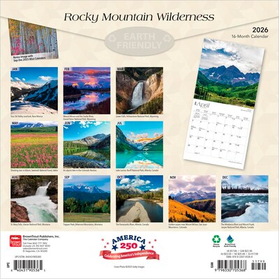 2026 BrownTrout Rocky Mountain Wilderness 12 x 12 Monthly Wall Calendar (9798330705368)