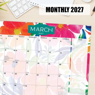 2027 Willow Creek Modern Floral 14.25" x 11.25" Monthly Desk or Wall Calendar, Assorted Colors (64849)