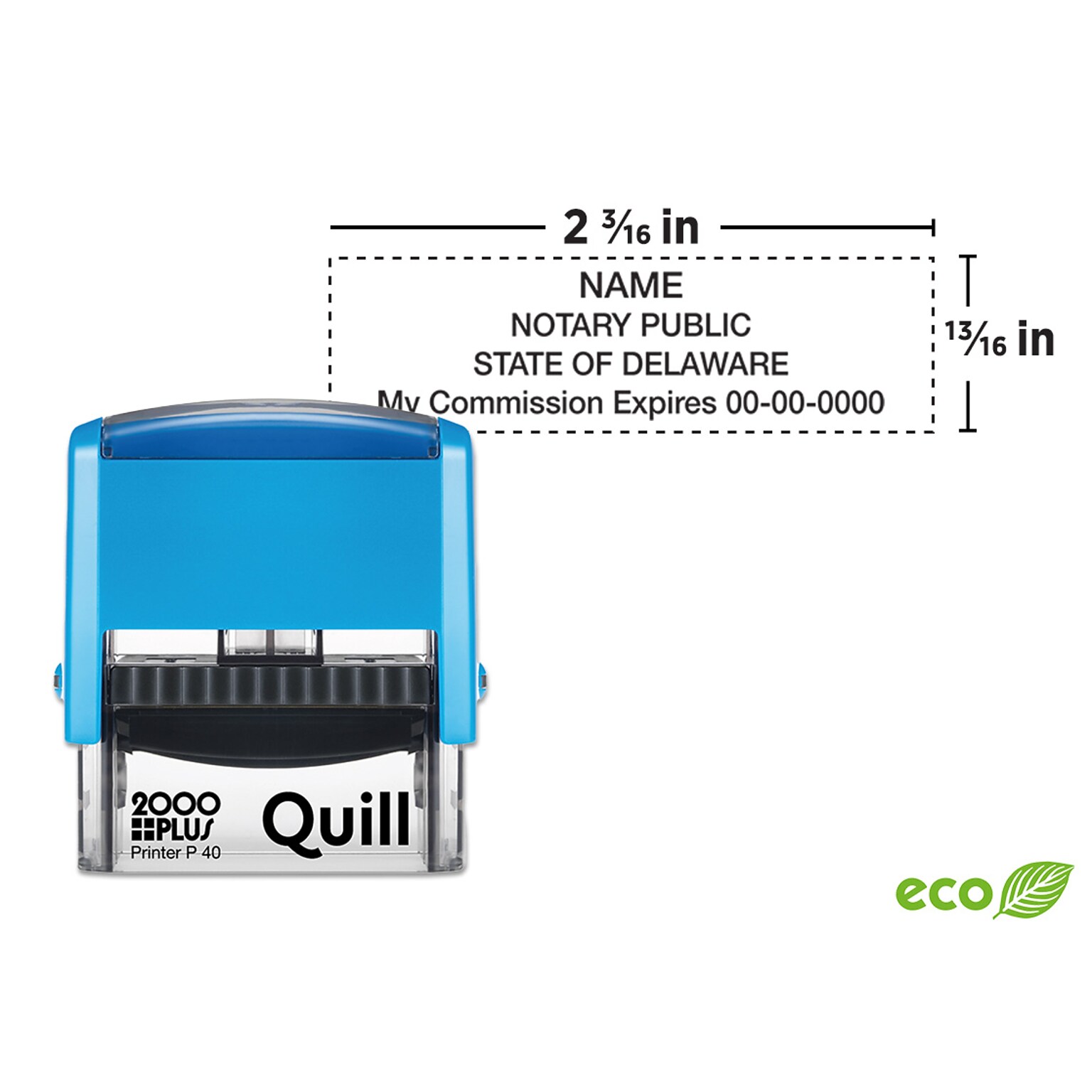 Custom Quill 2000 Plus® Self-Inking Printer P 40 Notary Stamp, 13/16 x 2-3/16