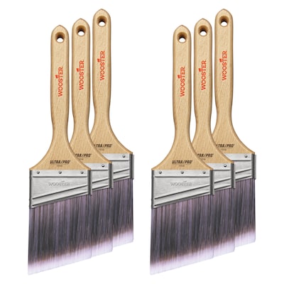 Wooster Brush ULTRA/PRO Firm 3 Nylon/Polyester Angle Brush, 6/Box (0041740030)