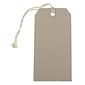 JAM PAPER Gift Tags with String, Medium, 4 3/4 x 2 3/8, Gray, Bulk 100/Pack (91927644D)