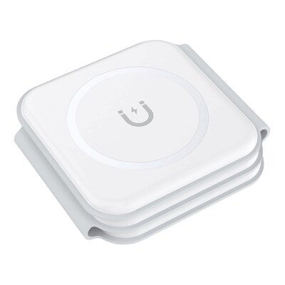 Fisher Tech Essentials Magnetic 3-in-1 Foldable Wireless Charging Pad, 15W, 4-ft., White (FWIC285W)