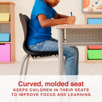 Staples Polypropylene 14" Student Chair, Black, 4/Box (ST63542)