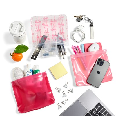 Fit & Fresh Reusable Sandwich Bags, Pink Satin Bows (8305S3819)