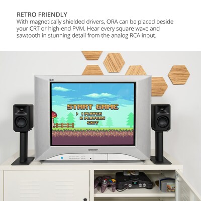 Kanto ORA 100W Bluetooth Reference Desktop Speaker, White, Pair (ORAMW)