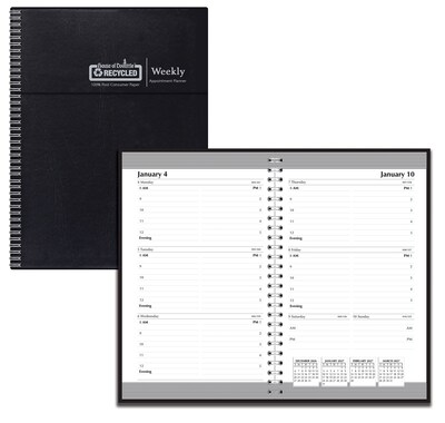 2027 House of Doolittle 5 x 8 Weekly Standard Appointment Book, Faux Leather Cover, Black (27802-27)