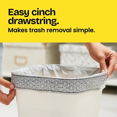 Glad with Clorox Medium 8 Gallon Drawstring Kitchen Trash Bag, Lemon Fresh Bleach Scent, 26 Total Bags (79316)