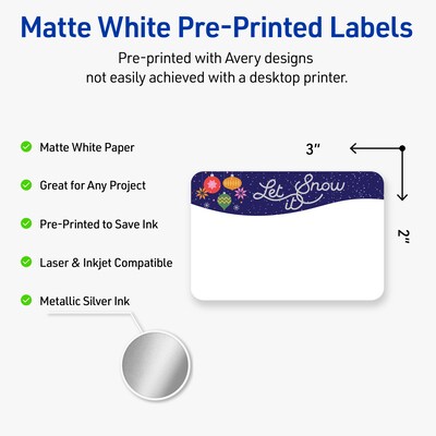 Avery Rectangle Multipurpose Labels, 2 x 3, White, 80/Pack (19479370442)