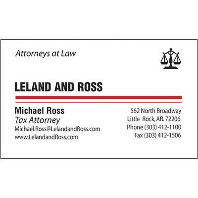 Classic Linen 100-lb Business Card;2-color, 2-sided, White