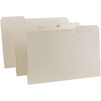 Quill Brand® Premium File Folders, Assorted 2-Ply Tabs, 1/3-Cut, Legal Size, Manila, 250/Box (764137)