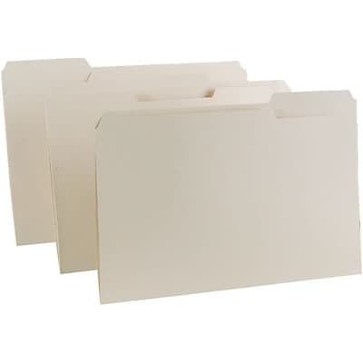 Quill Brand® Premium File Folders, Assorted Tabs, 1/3-Cut, Legal Size, Manila, 250/Box (764137)