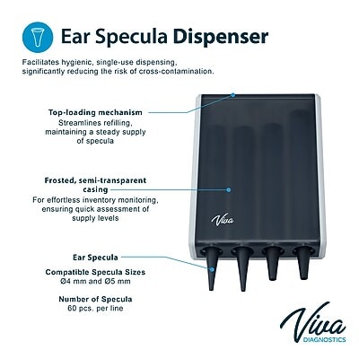 Viva Comfort integrated Diagnostic Wall System w/Ophthalmoscope, Otoscope, Thermometer, Ear Specula Dispenser (ME914-02-OOIE-MK)