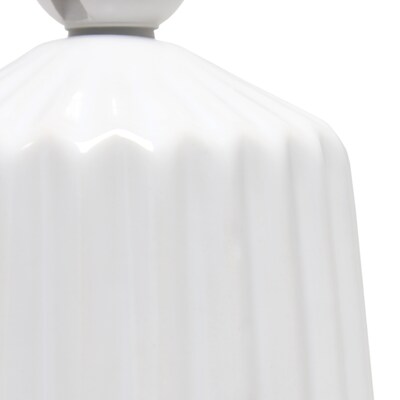 Simple Designs Off White Pleated Base Table Lamp (LT1119-OFF)