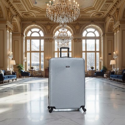 DUKAP Inception 33.86 Hardside Suitcase, 4-Wheeled Spinner, TSA Checkpoint Friendly, Silver (DKINC00XL-SIL)